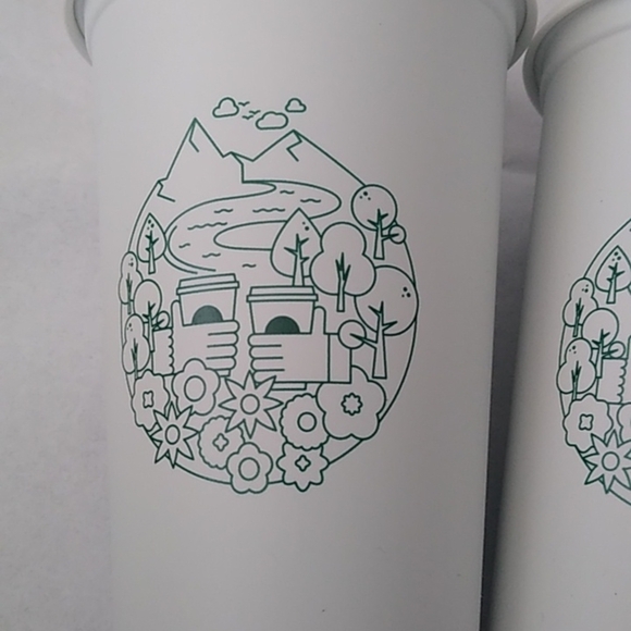 Starbucks Earth Day Green Reusable Hot Drink Cups, 16 oz., set of 4 - Picture 2 of 5
